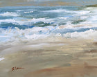 Delightful Vintage Mid C20th French Impressionist Oil on Board - Beach Scene SOLD