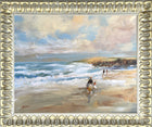Delightful Vintage Mid C20th French Impressionist Oil on Board - Beach Scene SOLD