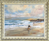 Delightful Vintage Mid C20th French Impressionist Oil on Board - Beach Scene SOLD