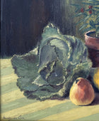 Beautiful Vintage Mid C20th Still Life Oil on Board - Flowers & Fruit on a Table - Marjorie Cox (1915-2003) SOLD