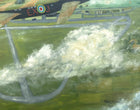 Fine Vintage Oil on Board Portrait of a Wellington Bomber in Flight