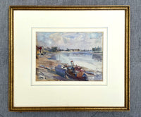 Fine Late C19th Watercolour by Frederick William Scarborough (1860-1939) - River Scene