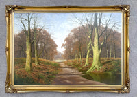 Superb Large Mid C20th Vintage Oil on Canvas - Woodland Landscape by David Mead (1906-1986)