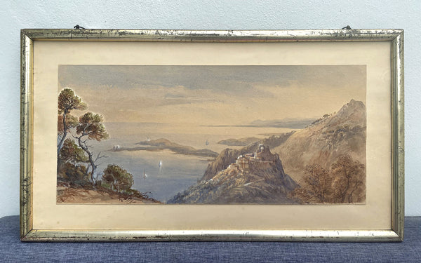 Fine Mid C19th Watercolour - Italian Coastal Scene - Thomas Charles Leeson Rowbotham