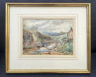 Mid C19th Victorian Watercolour - Rural Cottage by a Stream - Samuel Bough (1822-1878)
