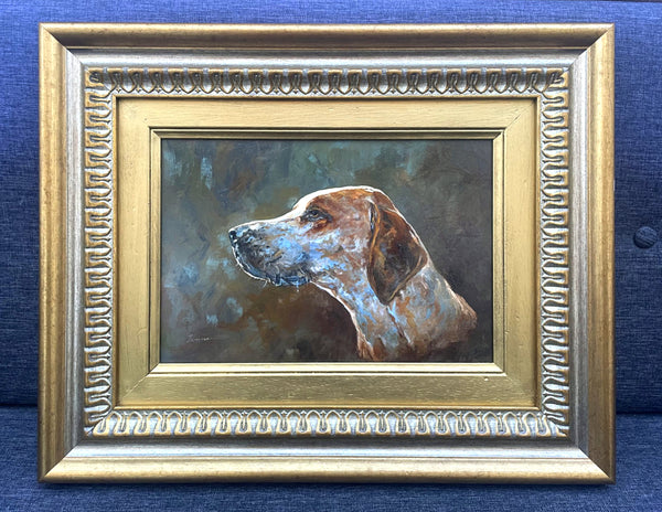 Superb Vintage C20th Oil on Board Study of an English Pointer - Jameson