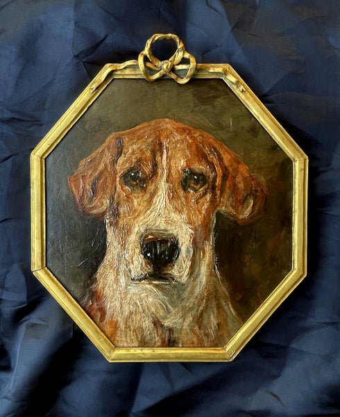 Fine Early C20th English School Oil on Panel of a Foxhound (Head Study) SOLD