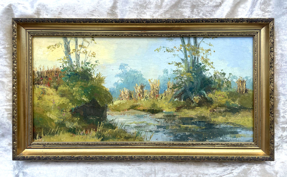 Superb Late C20th Impressionist Oil on Board - River Landscape - B Claughton SOLD