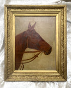 Fine Late C19th Victorian Oil on Canvas Portrait of a Bay Horse SOLD