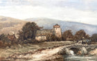 Superb Large C19th Victorian Watercolour - Richard Henry Nibbs (1816-1893) Horse & Cart on a Rural Bridge Sold