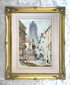 Fine C19th Victorian Watercolour - Street Scene of "Francfort" - Henri Schafer