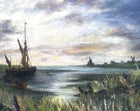 Superb Large Vintage Maritime Oil on Canvas - A Clipper in Full Sail