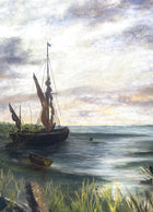 Superb Large Vintage Maritime Oil on Canvas - A Clipper in Full Sail