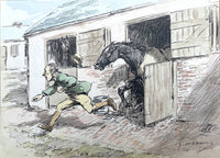 Superb Edwardian Watercolour by George Denholm Armour (1864-1949) - "Straight from the Horses Mouth"