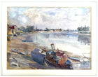 Fine Late C19th Watercolour by Frederick William Scarborough (1860-1939) - River Scene