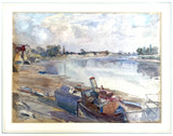 Fine Late C19th Watercolour by Frederick William Scarborough (1860-1939) - River Scene