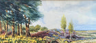 Superb Edwardian Scottish Colourist School Watercolour Coastal Landscape