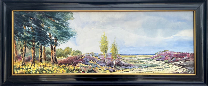 Superb Edwardian Scottish Colourist School Watercolour Coastal Landscape