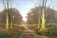 Superb Large Mid C20th Vintage Oil on Canvas - Woodland Landscape by David Mead (1906-1986)