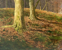 Superb Large Mid C20th Vintage Oil on Canvas - Woodland Landscape by David Mead (1906-1986)