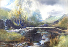 Superb late C19th Victorian Watercolour of Bronte Bridge Haworth by W J Boyes 1881 SOLD