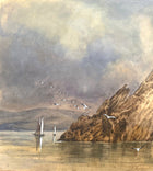 Superb C19th English School Watercolour depicting a Cornish Coastal Scene sold