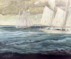 Superb Mid C20th Vintage English School Oil on Board Painting of a Schooner SOLD