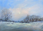 Beautiful Vintage Oil on Board - Wintry Norfolk Landscape