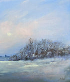 Beautiful Vintage Oil on Board - Wintry Norfolk Landscape