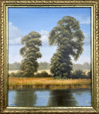 Exquisite Vintage mid C20th Oil on Canvas - Rural River Landscape - John C Moore SOLD