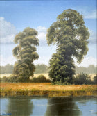 Exquisite Vintage mid C20th Oil on Canvas - Rural River Landscape - John C Moore SOLD