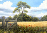 Delightful Vintage mid C20th Oil on Canvas - Rural Landscape "The Field Gate" SOLD