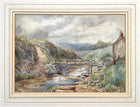 Mid C19th Victorian Watercolour - Rural Cottage by a Stream - Samuel Bough (1822-1878)
