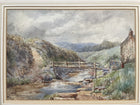 Mid C19th Victorian Watercolour - Rural Cottage by a Stream - Samuel Bough (1822-1878)