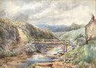 Mid C19th Victorian Watercolour - Rural Cottage by a Stream - Samuel Bough (1822-1878)