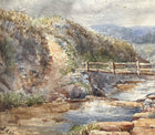 Mid C19th Victorian Watercolour - Rural Cottage by a Stream - Samuel Bough (1822-1878)