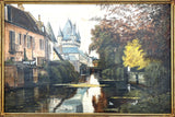 Beautiful Large Vintage Mid C20th Dutch School Oil on Canvas - Dutch River Scene SOLD