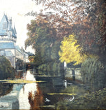Beautiful Large Vintage Mid C20th Dutch School Oil on Canvas - Dutch River Scene SOLD