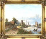 A Very Fine Mid C20th Flemish School Oil on Canvas - Extensive Canal Scene SOLD