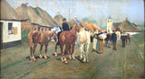 Fine Early C20th Edwardian Dutch School Oil on Panel - "Heading to Market" SOLD