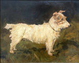 Exquisite Early C20th Edwardian Oil on Board portrait study of a Long Haired Terrier