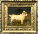 Exquisite Early C20th Edwardian Oil on Board portrait study of a Long Haired Terrier