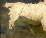 Exquisite Early C20th Edwardian Oil on Board portrait study of a Long Haired Terrier