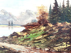 Exquisite Mid C20th Vintage European School Oil on Board -Alpine Lakeland Landscape