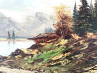 Exquisite Mid C20th Vintage European School Oil on Board -Alpine Lakeland Landscape