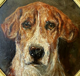 Fine Early C20th English School Oil on Panel of a Foxhound (Head Study) SOLD