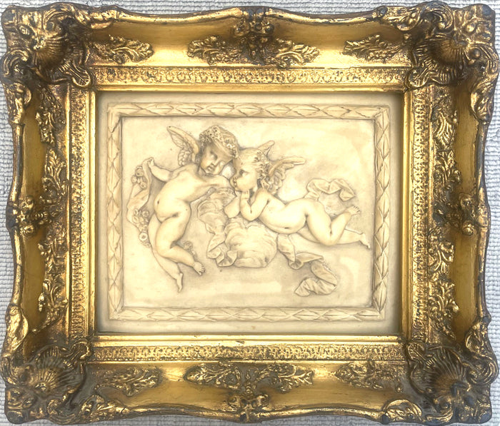 Superb Vintage Classical Marble/Parian Ware Relief Plaque depicting Cherubs SOLD