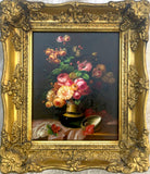 Exquisite Vintage Mid C20th Dutch School Oil on Board - Flowers in a Vase