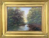 Delightful Mid C20th Vintage Oil on Board - Rural River Landscape - James Muir Gilbert SOLD