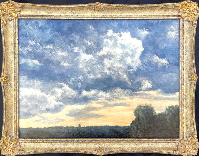 Exquisite Vintage Mid C20th Oil on Canvas Board - Twilight Landscape - circ Edward Seago  SOLD